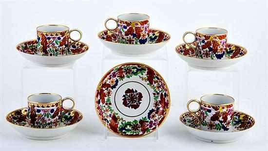 Appraisal: English porcelain cup and saucer suite probably Worcester first quarter