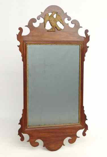 Appraisal: th c Chippendale mirror with eagle top Provenance E Mankin