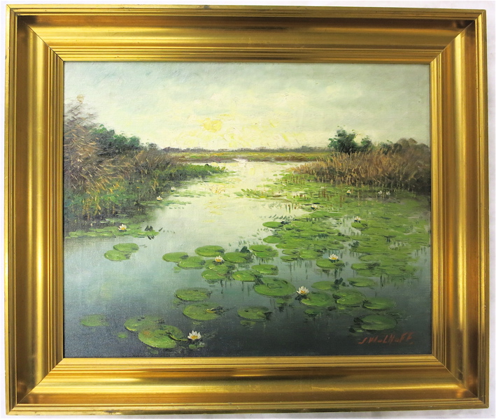 Appraisal: J H WOLHOFF OIL ON CANVAS Dutch th century Lilly