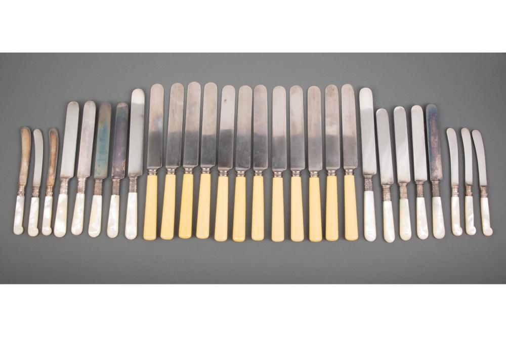 Appraisal: Set of Ten Mother-of-Pearl Handled Dinner Knives most with blades