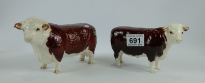 Appraisal: Beswick First version Hereford Bull A and Hereford Cow