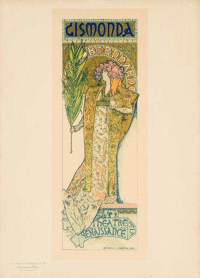 Appraisal: MUCHA Alphonse GISMONDA Maitre de l'affiche pl lithograph in colours