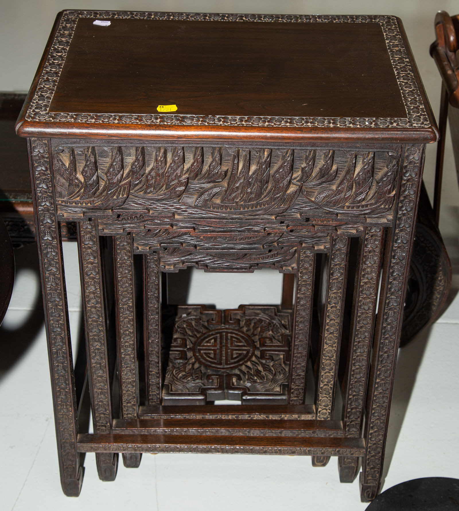 Appraisal: NEST OF FOUR CHINESE STACKING TABLES st half th century