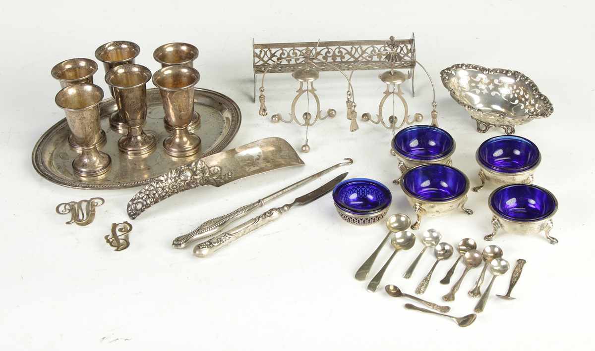 Appraisal: Group of Misc Sterling Items ozt Fisher cordials Salts Gorham