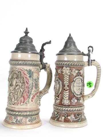 Appraisal: Two German Drinking Vessels half liters each '' high and