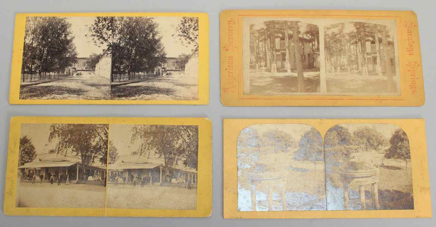 Appraisal: ALBUM OF APPROX STEREO CARDSDepicting hotels spas springs and other