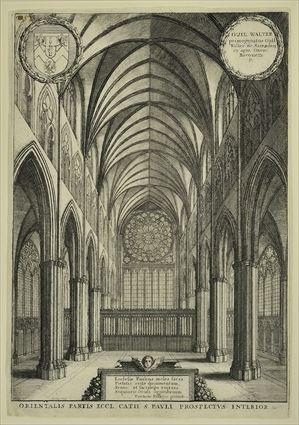 Appraisal: AFTER WENCESLAUS HOLLAR VON PRACHNA - CATHEDRAL INTERIOR Etching x