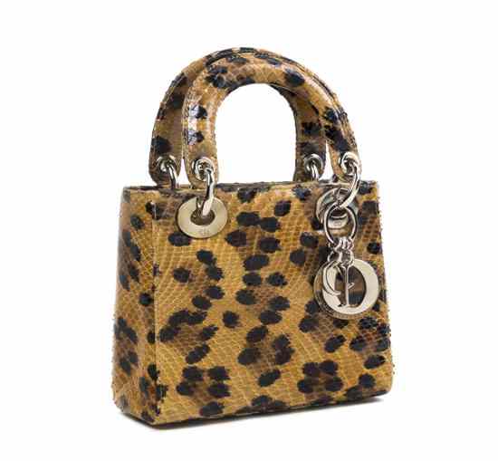 Appraisal: A Christian Dior Python Bag in a leopard motif Stamped