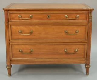 Appraisal: Kindel fruitwood three drawer chest ht in wd in dp