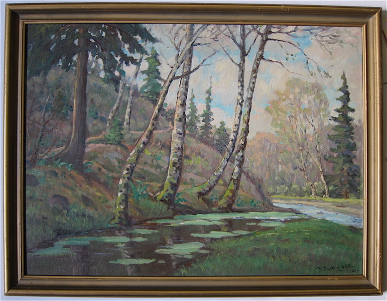 Appraisal: CLYDE LEON KELLER OIL ON CANVAS BOARD Oregon - Titled