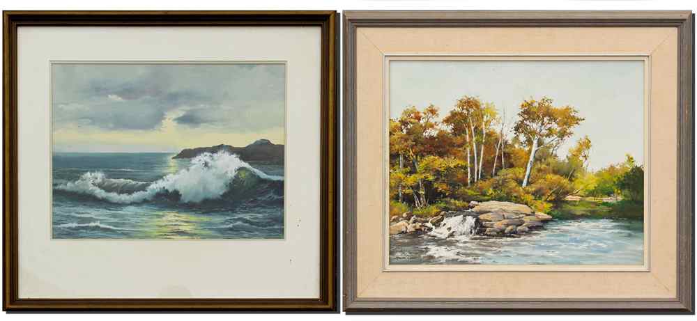 Appraisal: RUIZ Manuel Canadian - To include Coastal scene with surf