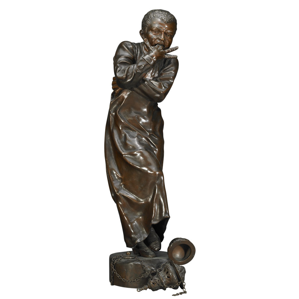 Appraisal: Paul Dubois French - BURNT FINGERS patinated bronze figure of