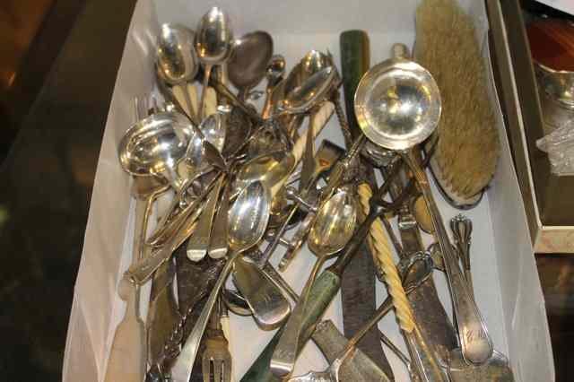 Appraisal: A COLLECTION OF MISCELLANEOUS including silver teaspoons a silver backed