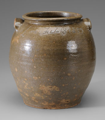 Appraisal: Edgefield Incised Stoneware Dave Storage Jar Dave Drake South Carolina