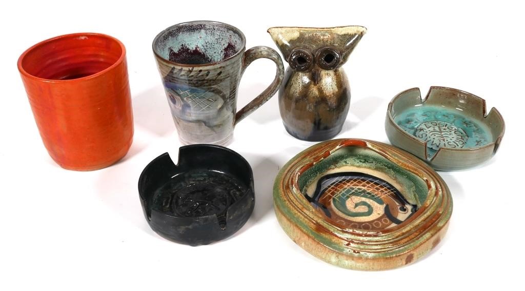 Appraisal: Here are six ceramic pieces from Merritt Island Pottery The