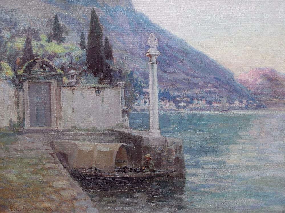 Appraisal: Frederick Carl Gottwald American - Boat House Lake Como Oil