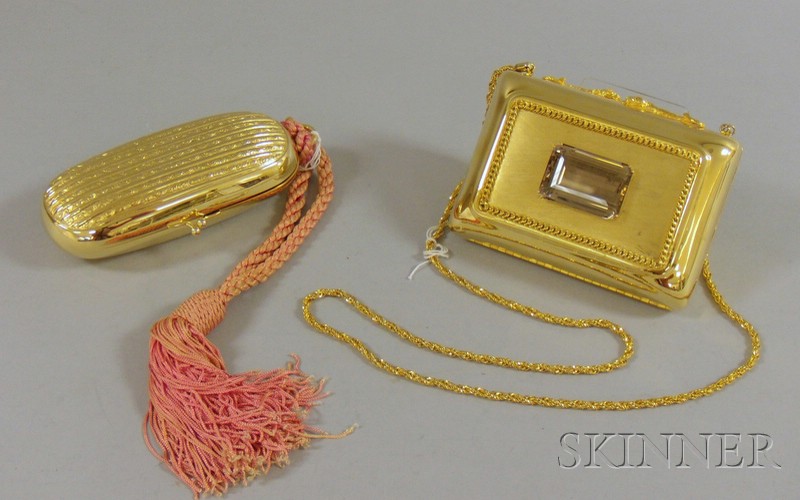 Appraisal: Two Goldtone Hardcase Purses one Judith Leiber the other with