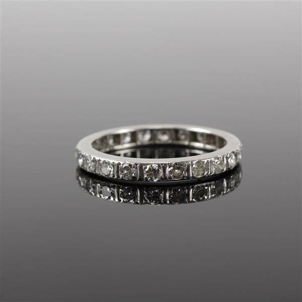 Appraisal: Platinum Diamond Eternity Band Ring dwt Size Three stone extension