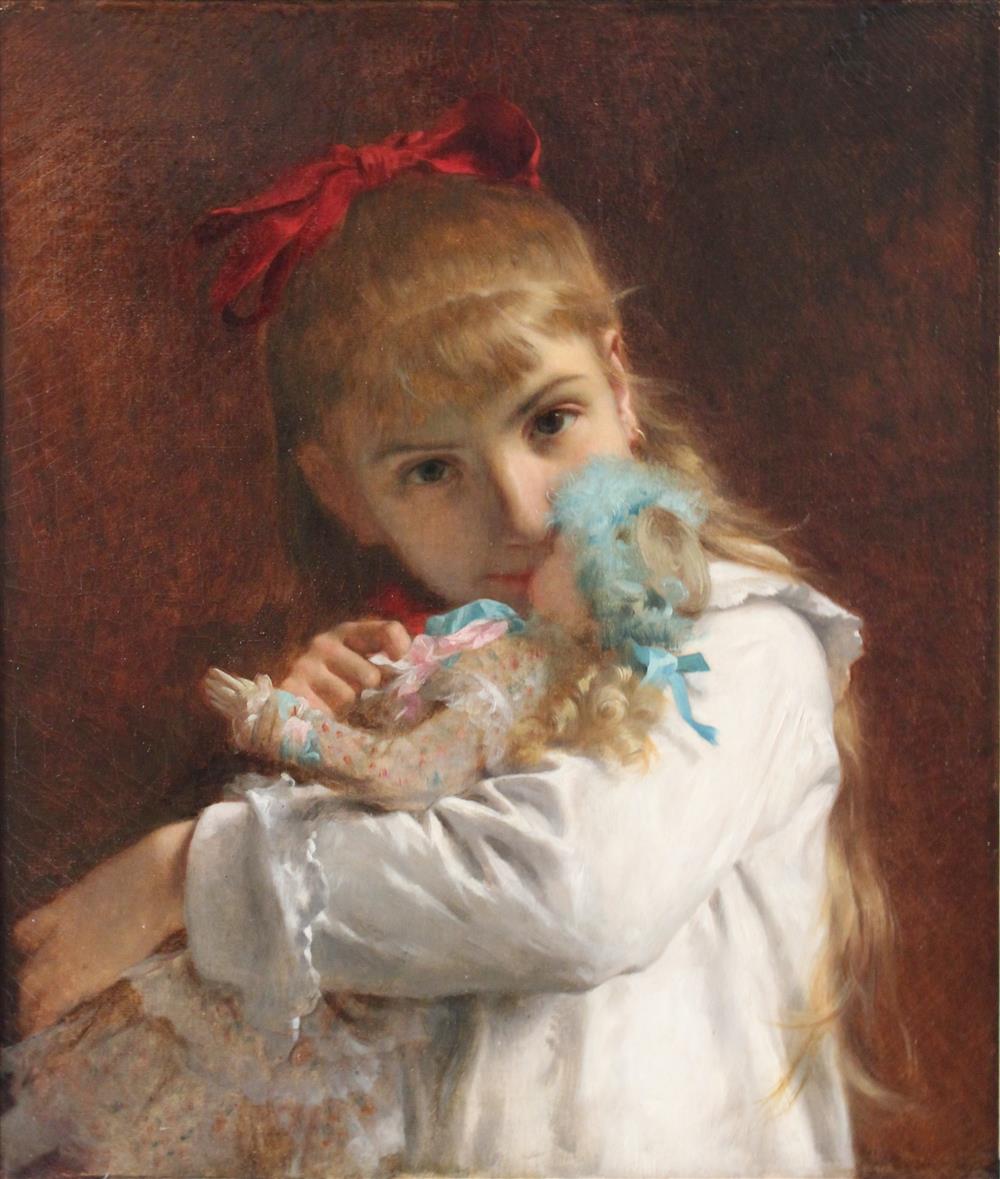 Appraisal: PIERRE AUGUSTE COT FRENCH - LITTLE GIRL Oil on canvas