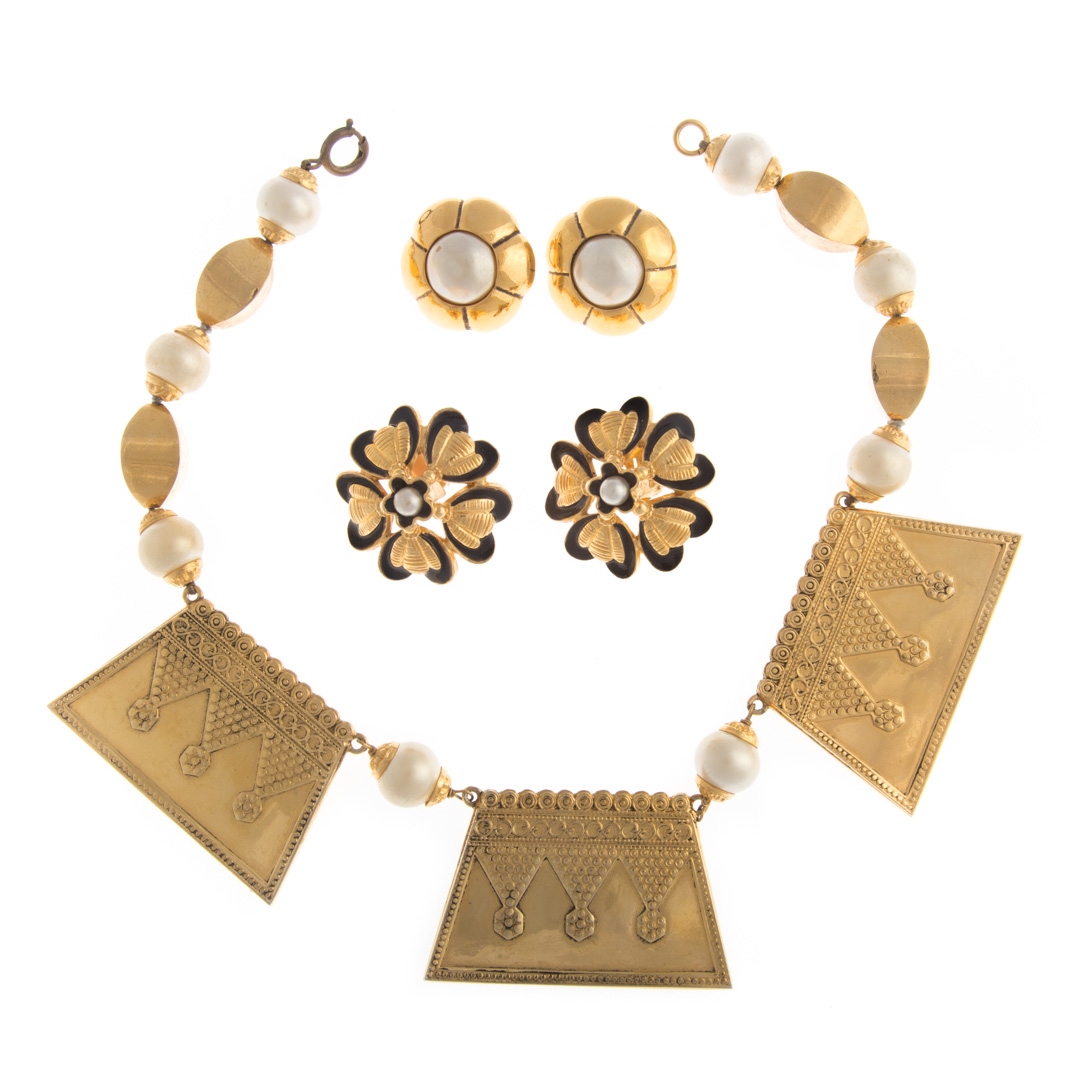 Appraisal: A Collection of Vintage Chanel Jewelry Gold toned and black