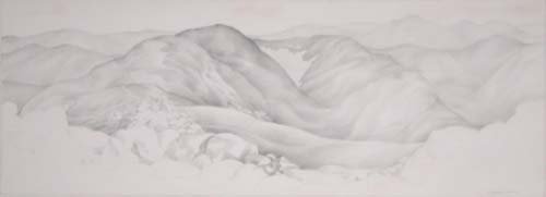 Appraisal: Mountainous Landscape Graphite on Paper Garver Willie x inches In