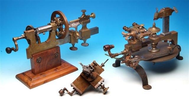 Appraisal: A th Century brass and steel wheel cutting engine with