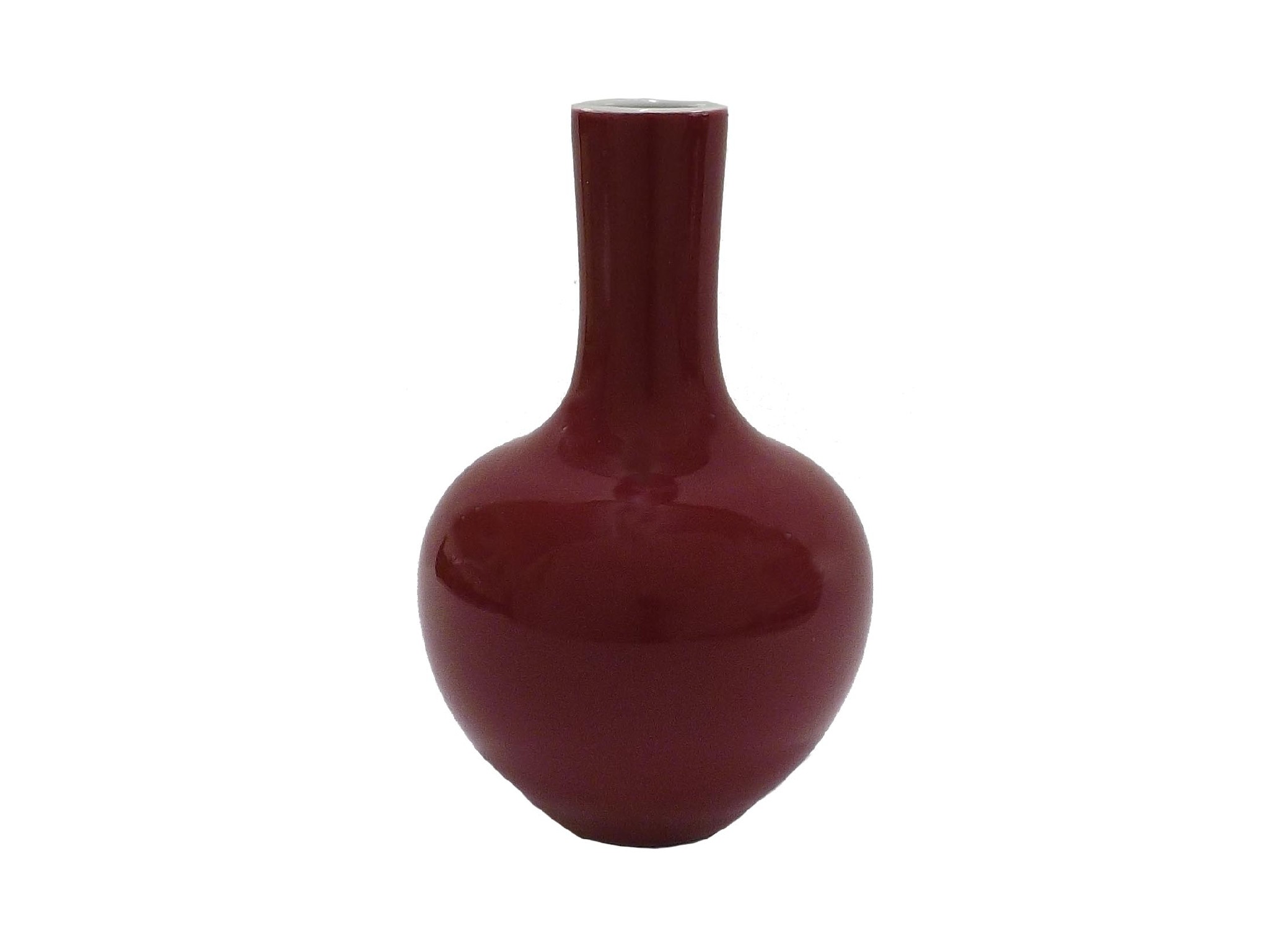 Appraisal: Chinese style red glazed porcelain baluster vase with blue mark