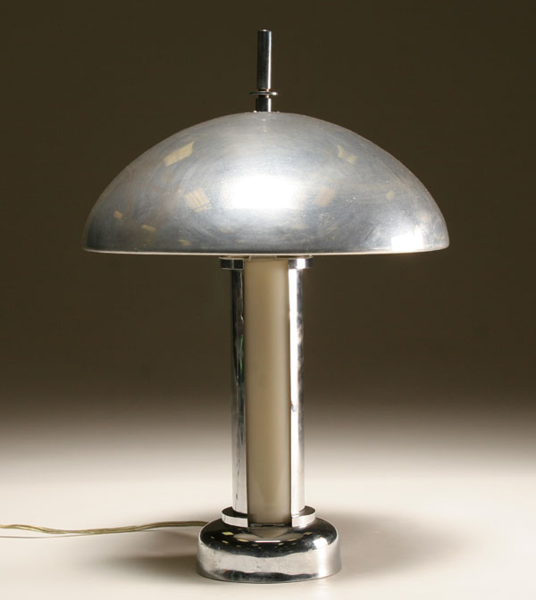 Appraisal: Art Deco Machine Age chrome dome shade table lamp with