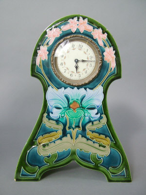 Appraisal: An Art Nouveau pottery clock early th century decorated with