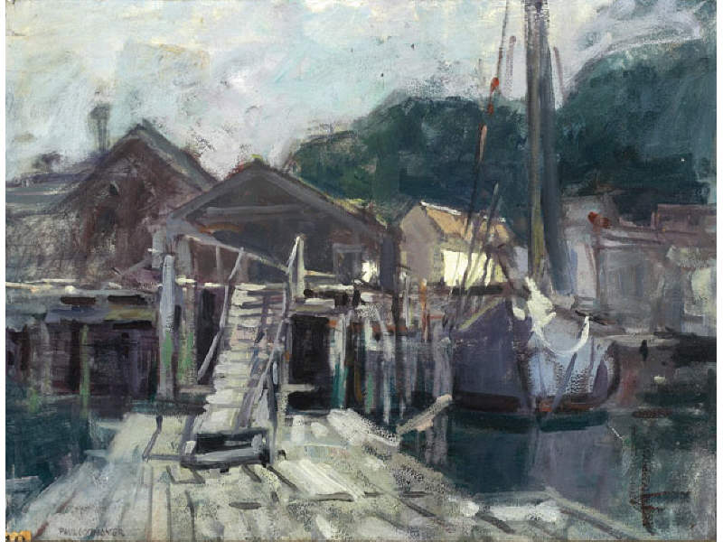 Appraisal: PAUL CORNOYER AMERICAN - THE OLD DOCK oil on canvasboard