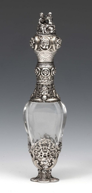 Appraisal: A CONTINENTAL RENAISSANCE STYLE WHITE METAL SCENT BOTTLE the base