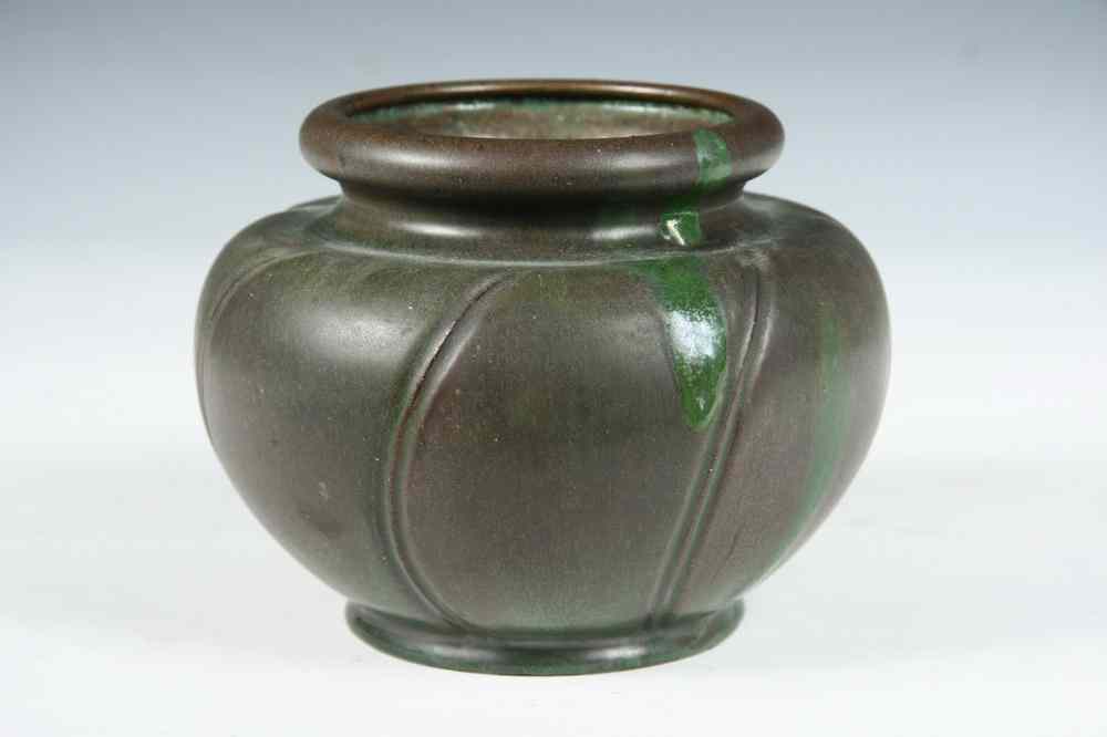 Appraisal: ARTS CRAFTS POTTERY VASE - Low Footed Ovoid Form by