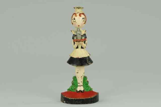 Appraisal: PARLOUR MAID DOORSTOP Hubley great deco design features maid serving