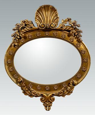 Appraisal: Classical gilt wood mirror boldly carved with shell and foliate