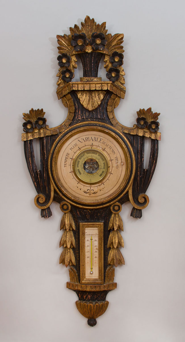 Appraisal: Italian Neoclassical Style Carved and Painted Wood Barometer Modern With