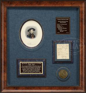 Appraisal: FINE ARCHIVALLY FRAMED GEORGE CUSTER AUTOGRAPH NOTE SIGNED AS BRIGADIER