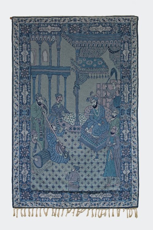 Appraisal: A pictorial chain stitch wall hanging probably Kashmiri depicting a