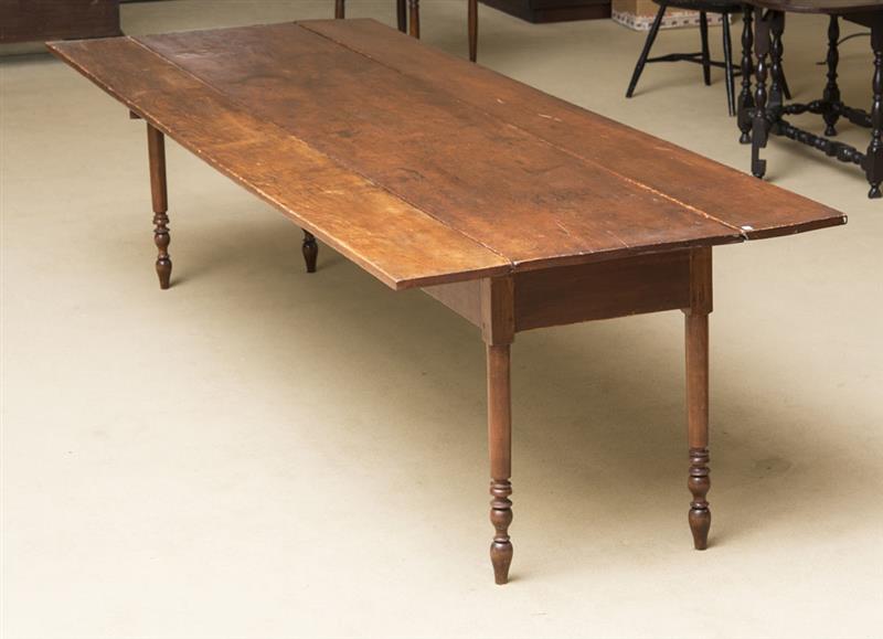 Appraisal: PINE AND BIRCH DROP-LEAF HARVEST TABLE x in open x