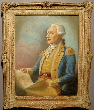 Appraisal: - Pastel portrait of Revolutionary War General Lafayette holding a