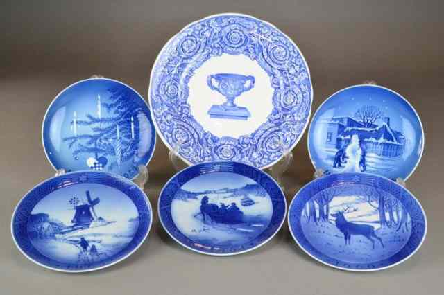 Appraisal: Royal Copenhagen And Spode Collector PlatesTo include six Royal Copenhagen