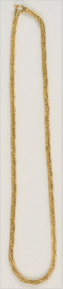 Appraisal: Karat Gold Woven Necklace length inches grams Karat Gold Woven