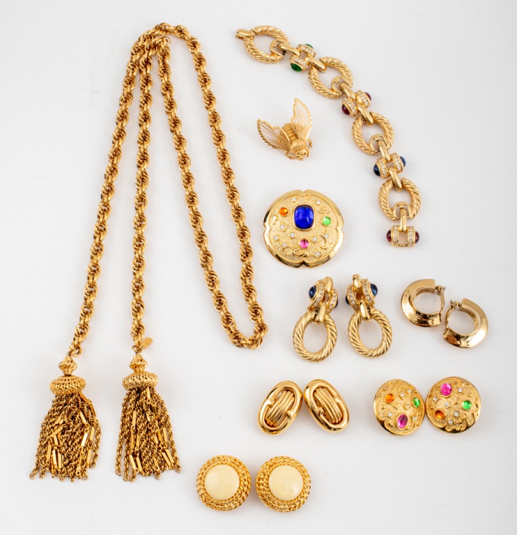 Appraisal: VINTAGE COSTUME JEWELRY INCLUDING GIVENCHY PCS Nine pieces of vintage