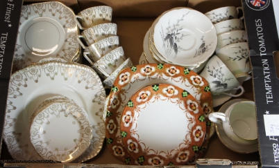 Appraisal: Tray comprising Pendant China Cups Saucers Plates a Paragon China