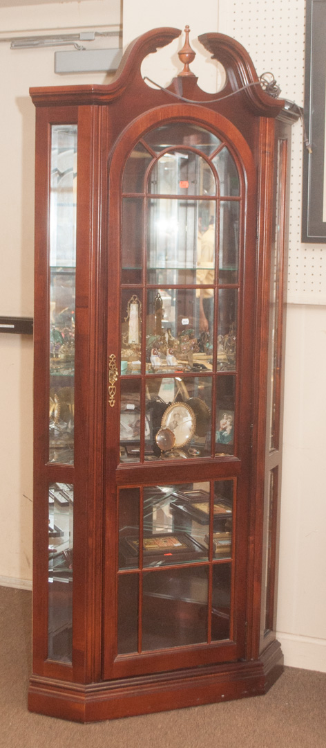 Appraisal: Mahogany corner display cabinet Undernumber