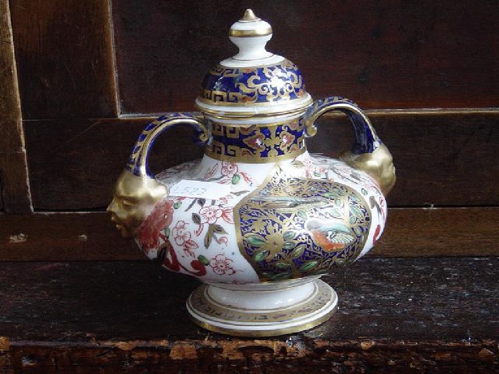 Appraisal: A th century Crown Derby -handled vase and cover with