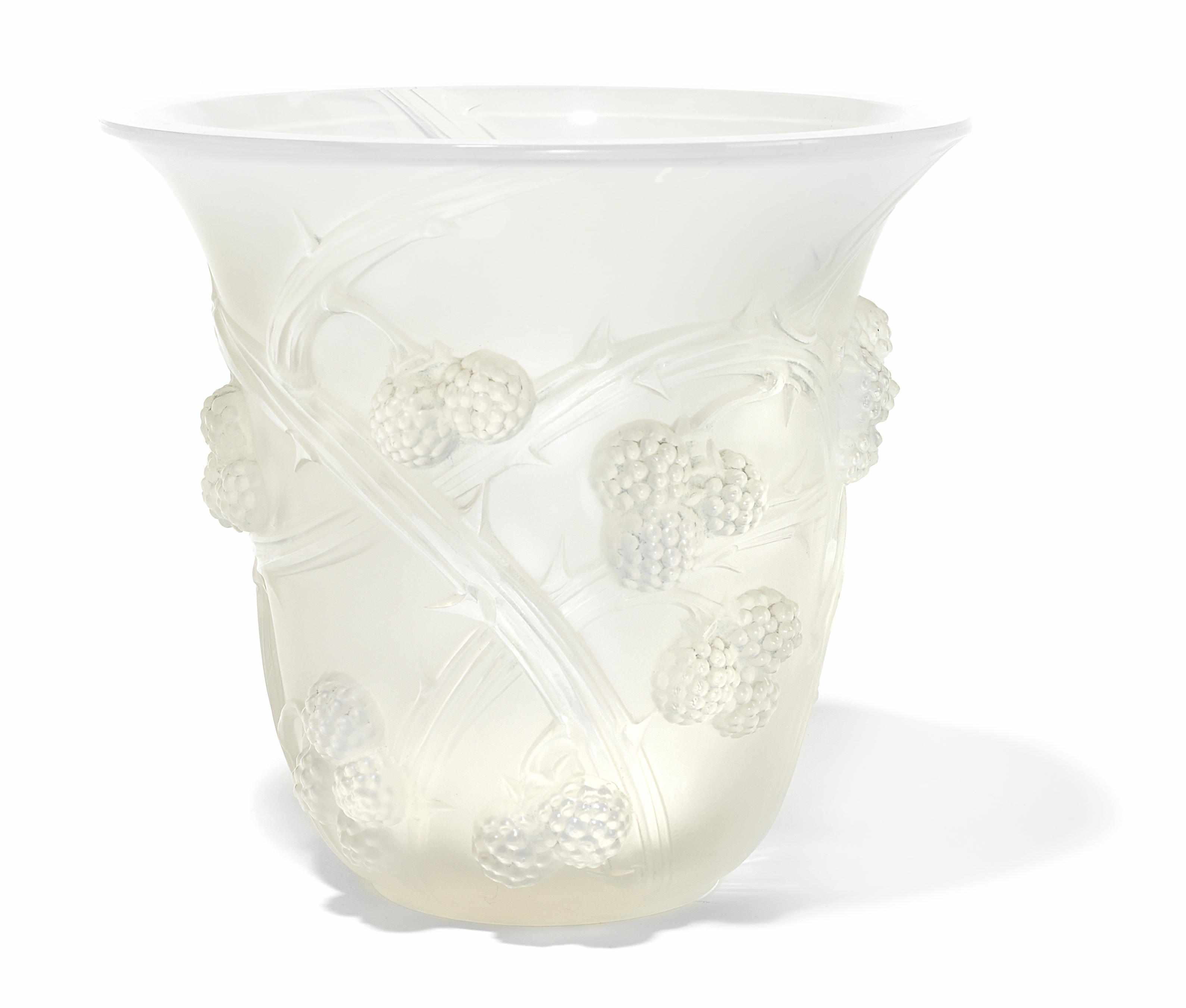 Appraisal: A Ren Lalique opalescent glass vase Mres Marcilhac model introduced