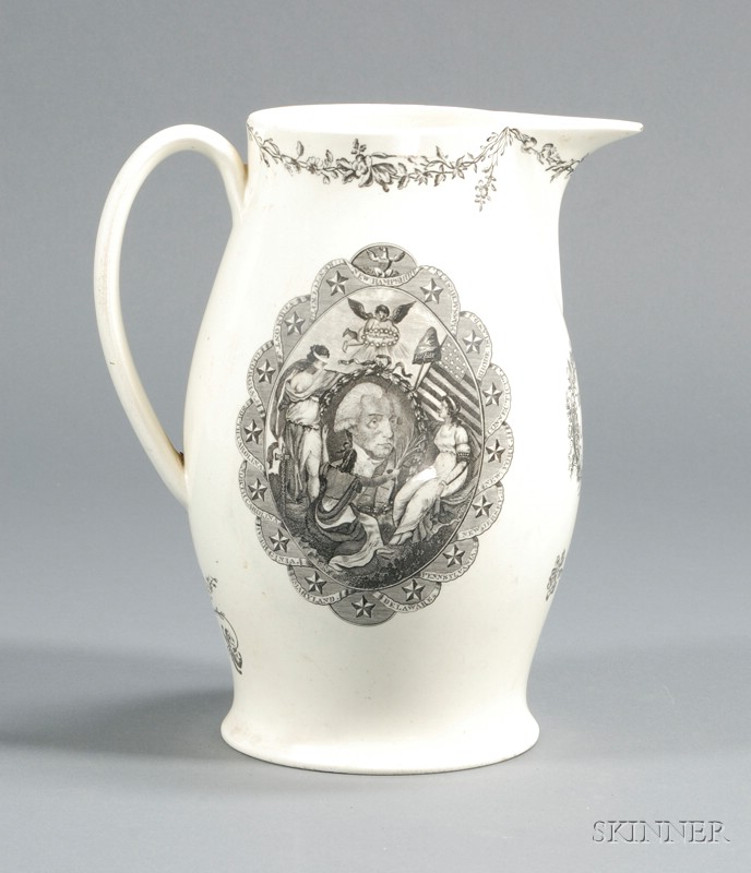 Appraisal: Transfer Decorated Liverpool Jug England early th century black transfer