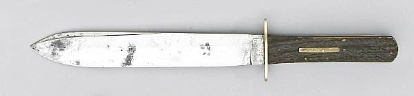 Appraisal: An English dirk knife The inch spear point blade marked