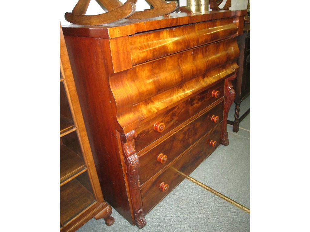 Appraisal: Victorian mahogany ogee chest no base