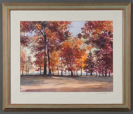 Appraisal: William Reginald Watkins American - ''Autumn Glow'' watercolor on paper